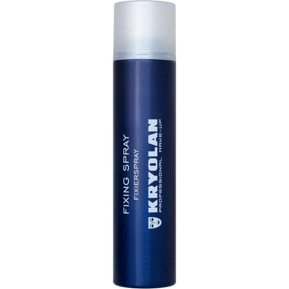 Kryolan aerosol fixing spray front packaging shows product and label, securing makeup