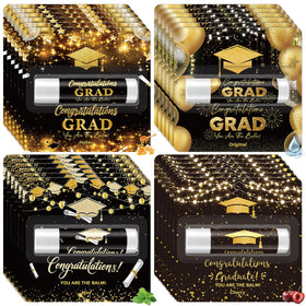 Kuabiz front packaging showing 24 graduation lip balms and festive design