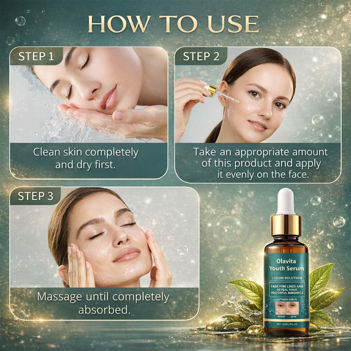 KUKSY Olavita serum on hand showing smooth spread and immediate skin hydration