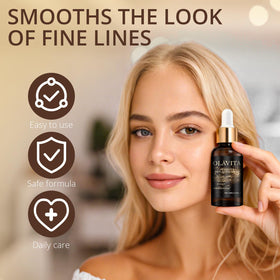 KUKSY Olavita applied on hand, shows lightweight serum consistency and easy spreading