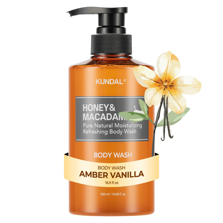 KUNDAL front bottle view showing amber vanilla label and rich hydration