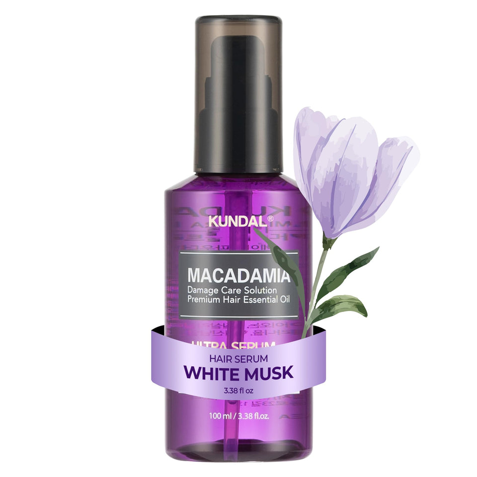 KUNDAL front bottle showing White Musk label and premium look benefits