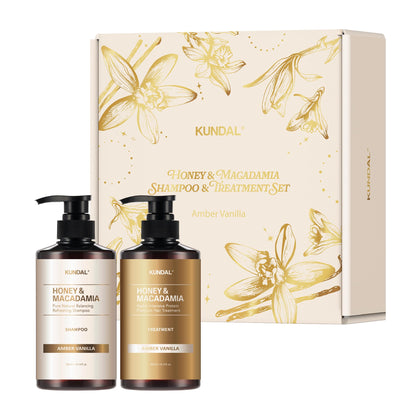 KUNDAL front packaging showing amber vanilla gift set and elegant bottles