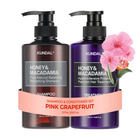 KUNDAL front packaging showing pink grapefruit duo and salon-quality benefit