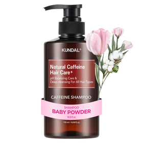 KUNDAL front packaging showing bottle and baby powder scent benefit
