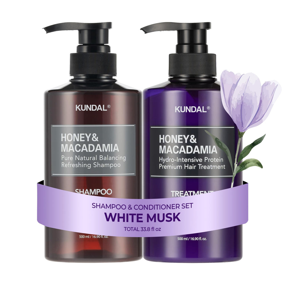 KUNDAL front packaging showing duo bottles and white musk scent benefit