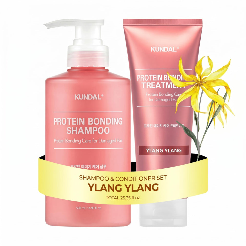 KUNDAL front packaging showing bottles and Ylang Ylang scent benefits