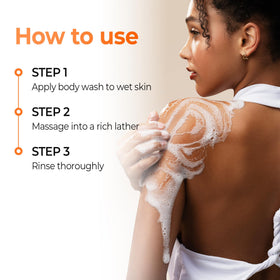 KUNDAL body wash lathered on arm showing hydrating cleansing benefit