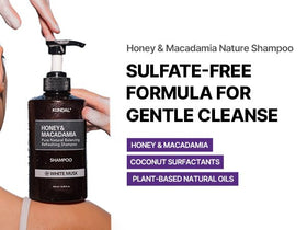 KUNDAL shampoo in hand ready to apply for quick demonstration of consistency