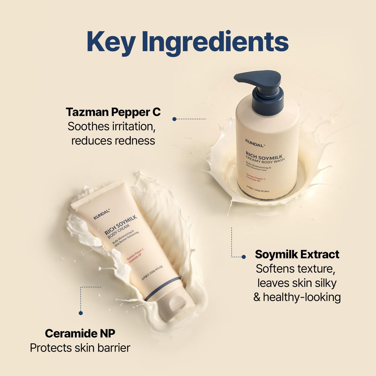 KUNDAL cream texture closeup demonstrating non-greasy absorbent finish