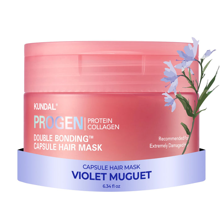 KUNDAL front jar view showing Violet Muguet packaging and product clarity benefit