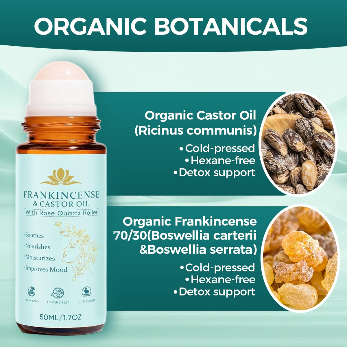 KUNLEN castor oil texture drop on hand demonstrating hydration
