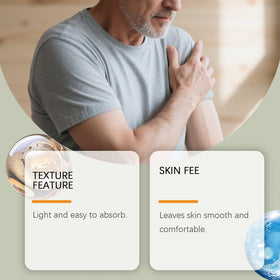 KunMan being applied to knee showing targeted relief and quick absorption