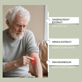 KunMan ingredients label close-up showing magnesium, MSM and arnica clarity