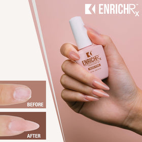 KUPA on a natural nail in use showing sculpted nude pink finish and protective strength