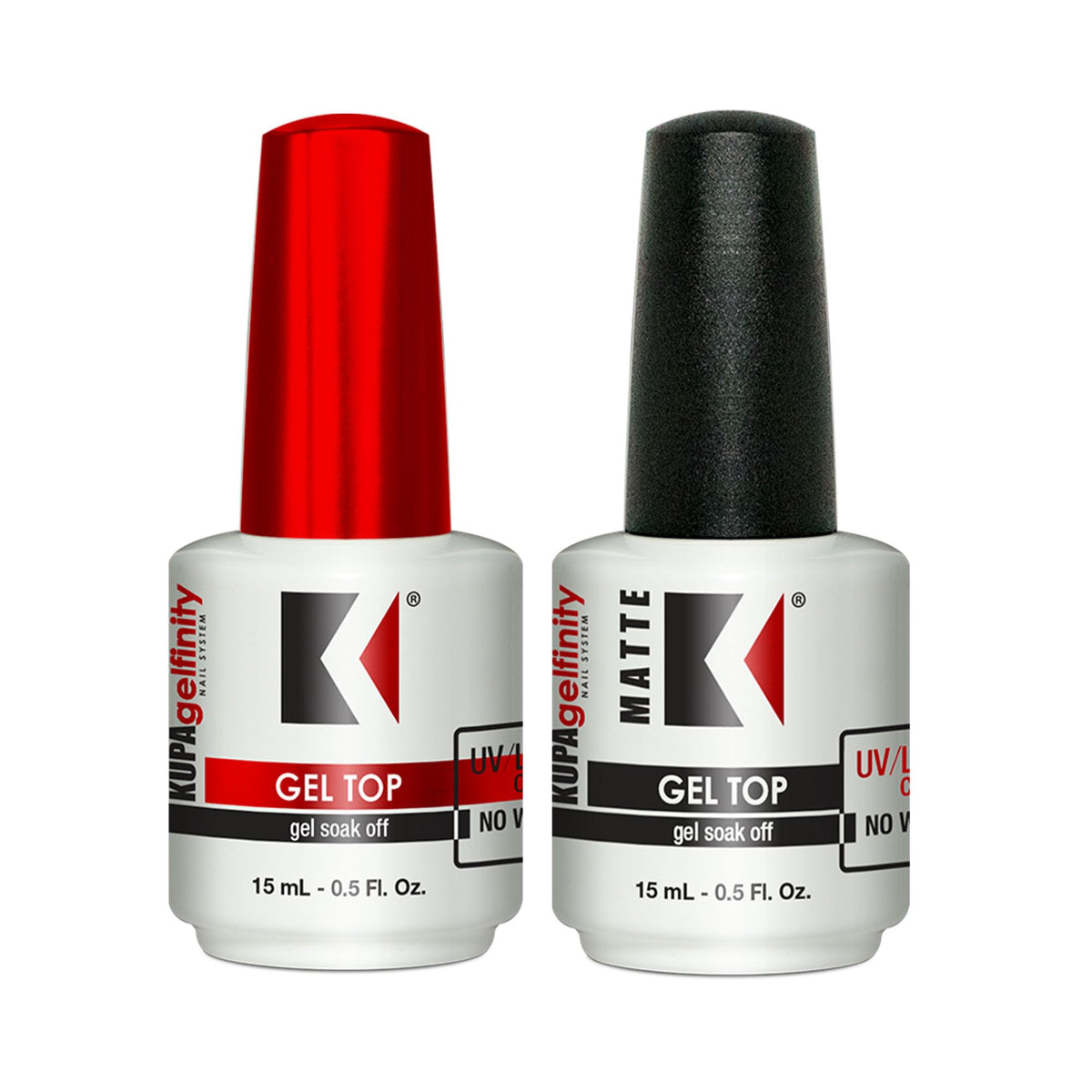 KUPA front packaging showing both gloss and matte bottles with professional appeal