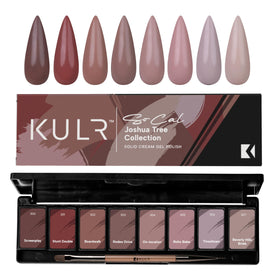 KUPA front packaging showing eight Joshua Tree bottles and included brush for easy selection