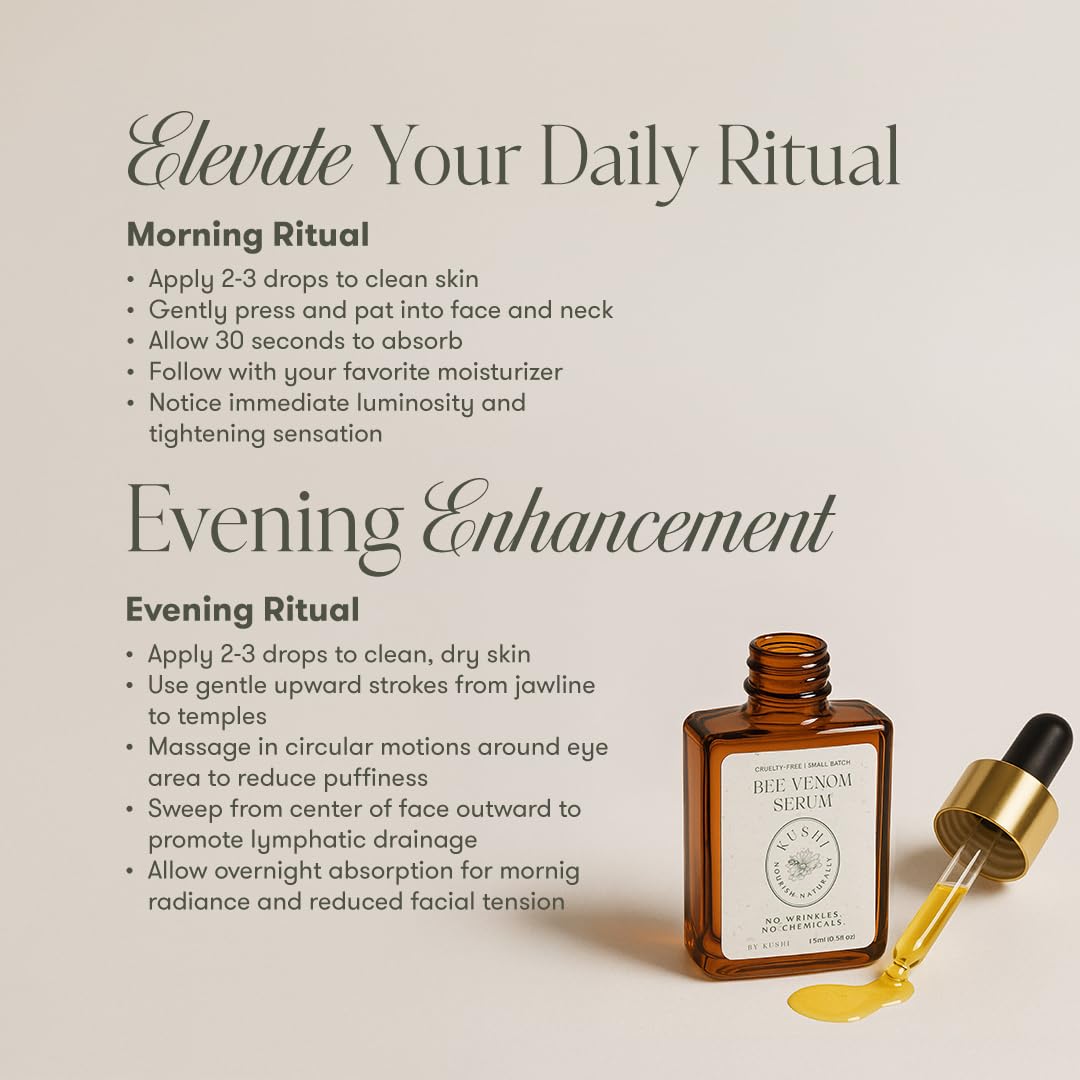 KUSHI dropper releasing serum texture for lightweight absorption and glow