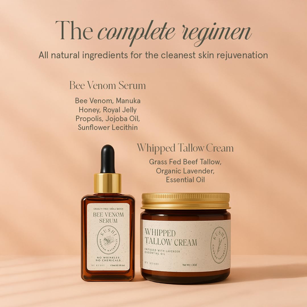 KUSHI face application on nightstand illustrating nightly moisturizing routine benefit