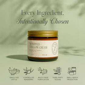 KUSHI ingredient bowl of grass-fed tallow highlighting natural, nutrient-rich base