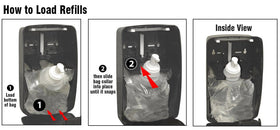Kutol Health Guard foam dispensed into hand from compatible dispenser, fast coverage benefit