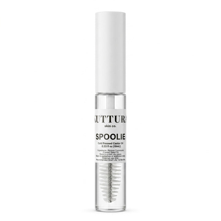 Kuttura Skin Co. front packaging showing compact travel-friendly spoolie