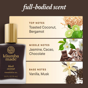Kuumba Made roller held in hand demonstrating 0.5 fl oz scale