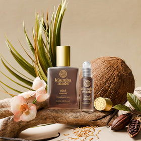 Kuumba Made packaging side view indicating sustainable, ethical branding
