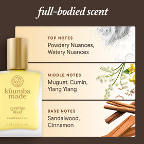Kuumba Made label detail with ingredients and vegan, cruelty-free information