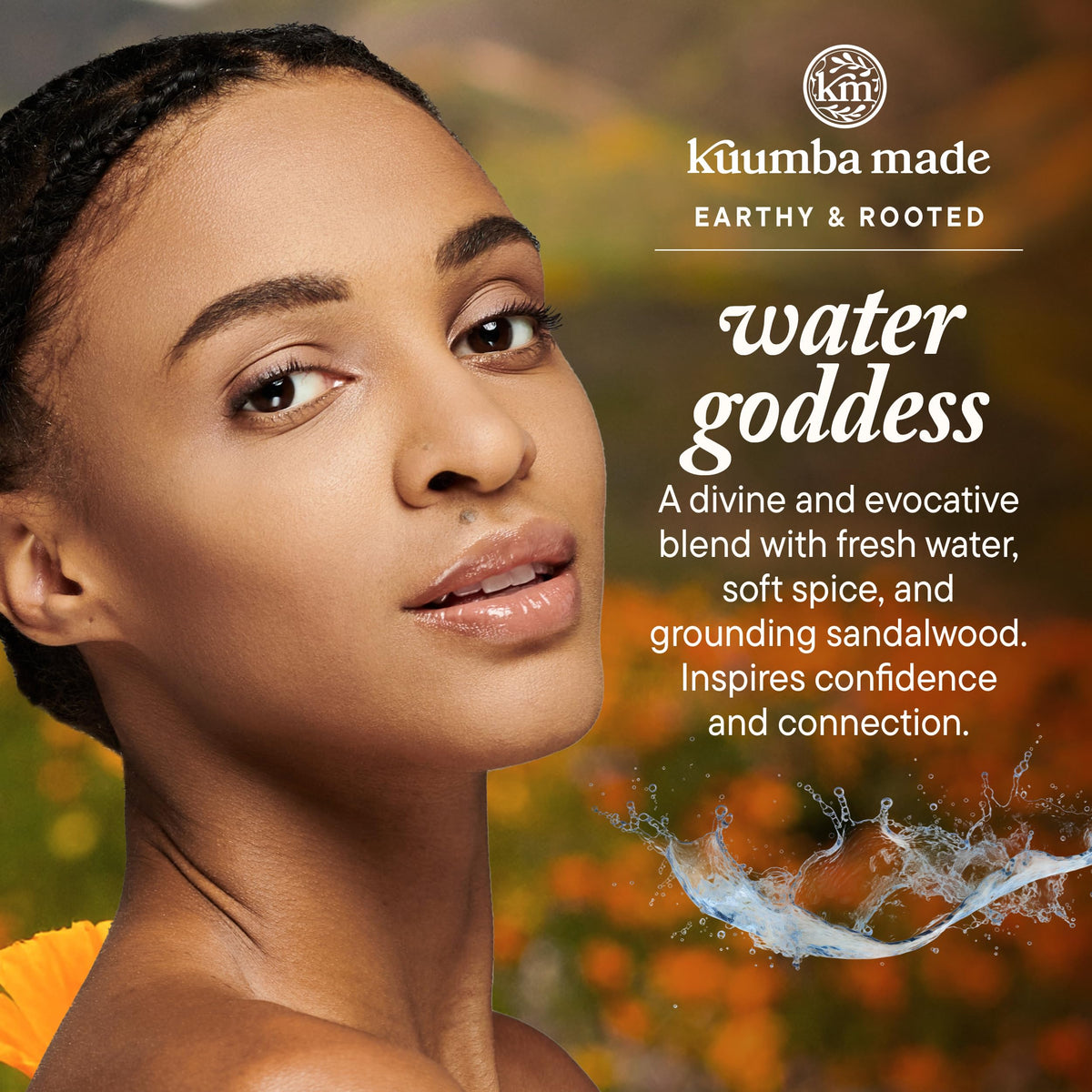 Kuumba Made oil texture drop on skin highlighting moisturizing benefit