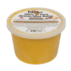 Kuza front jar 15 oz showing packaging and creamy yellow butter for long-lasting hydration