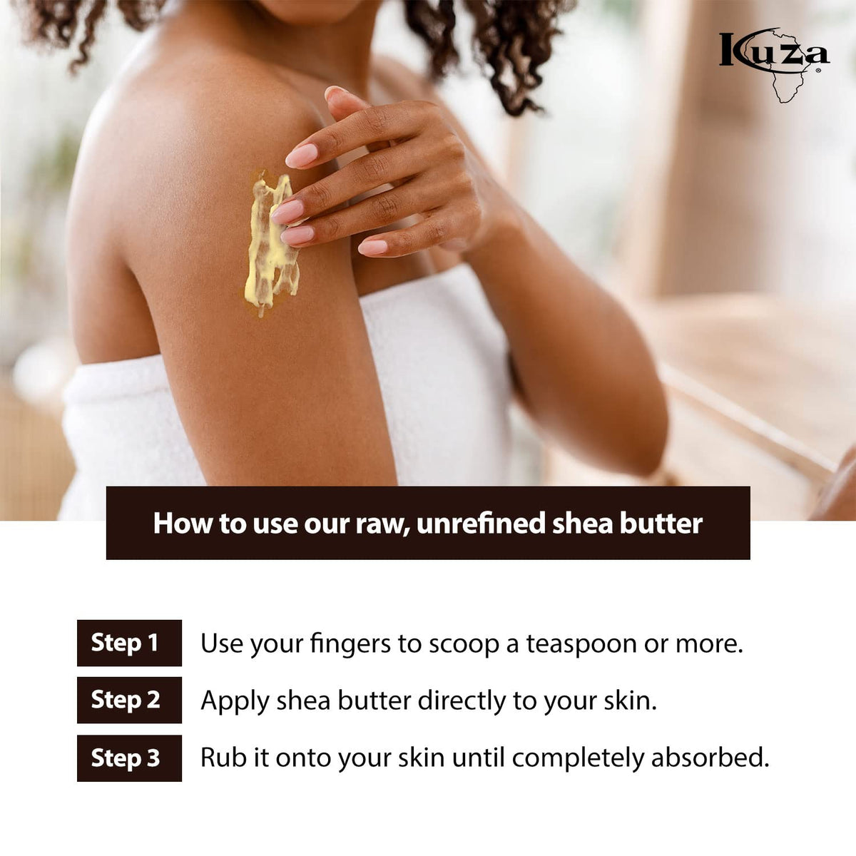 Kuza hair usage on curly hair showing manageability and defined, moisturized curls