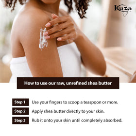 Kuza shea butter jar beside measuring objects to illustrate 15oz size and value for longer use