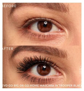 KVD mascara brush closeup highlights wavy fibers for full lash coating benefit