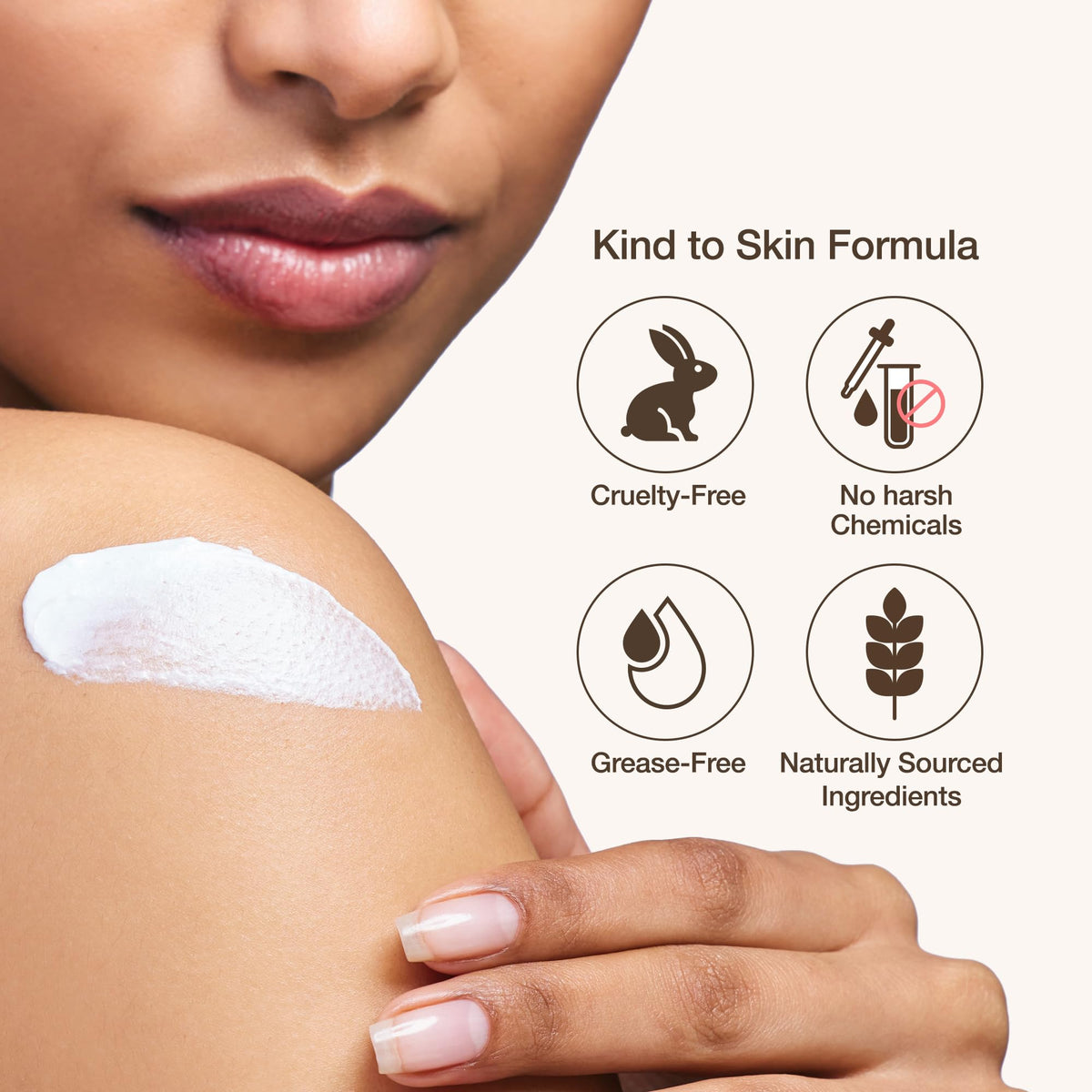 Kwailnara lotion applied to forearm illustrating smooth skin and immediate hydration benefit