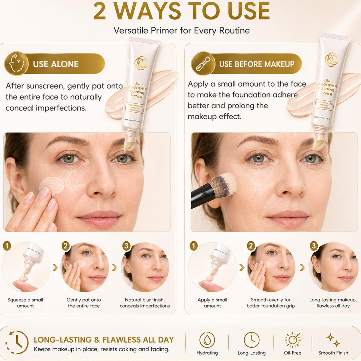 KWEZTY primer in morning routine setting for smooth makeup base