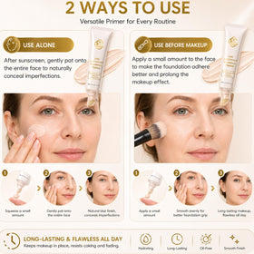 KWEZTY primer in morning routine setting for smooth makeup base