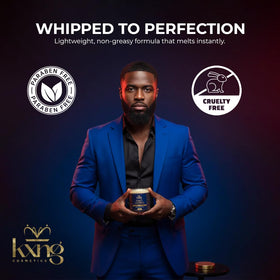 KXNG Cosmetics hands applying body butter demonstrating smooth application and softness