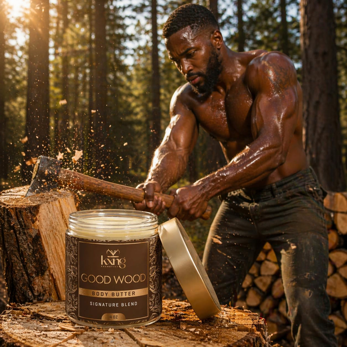 KXNG Cosmetics applying body butter to hands for immediate hydration benefit