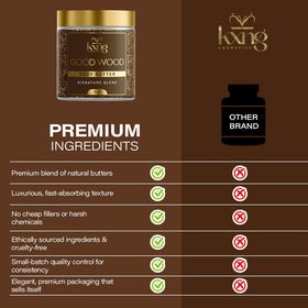 KXNG Cosmetics artisan studio shot of hand-poured jar underscoring handcrafted quality benefit