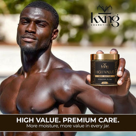 KXNG Cosmetics jar beside common items to show the 4oz size benefit