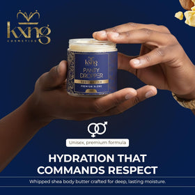 KXNG Cosmetics open jar texture close-up displaying whipped creaminess and absorption