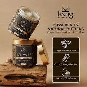 KXNG Cosmetics open jar close-up of whipped butter texture for fast absorption