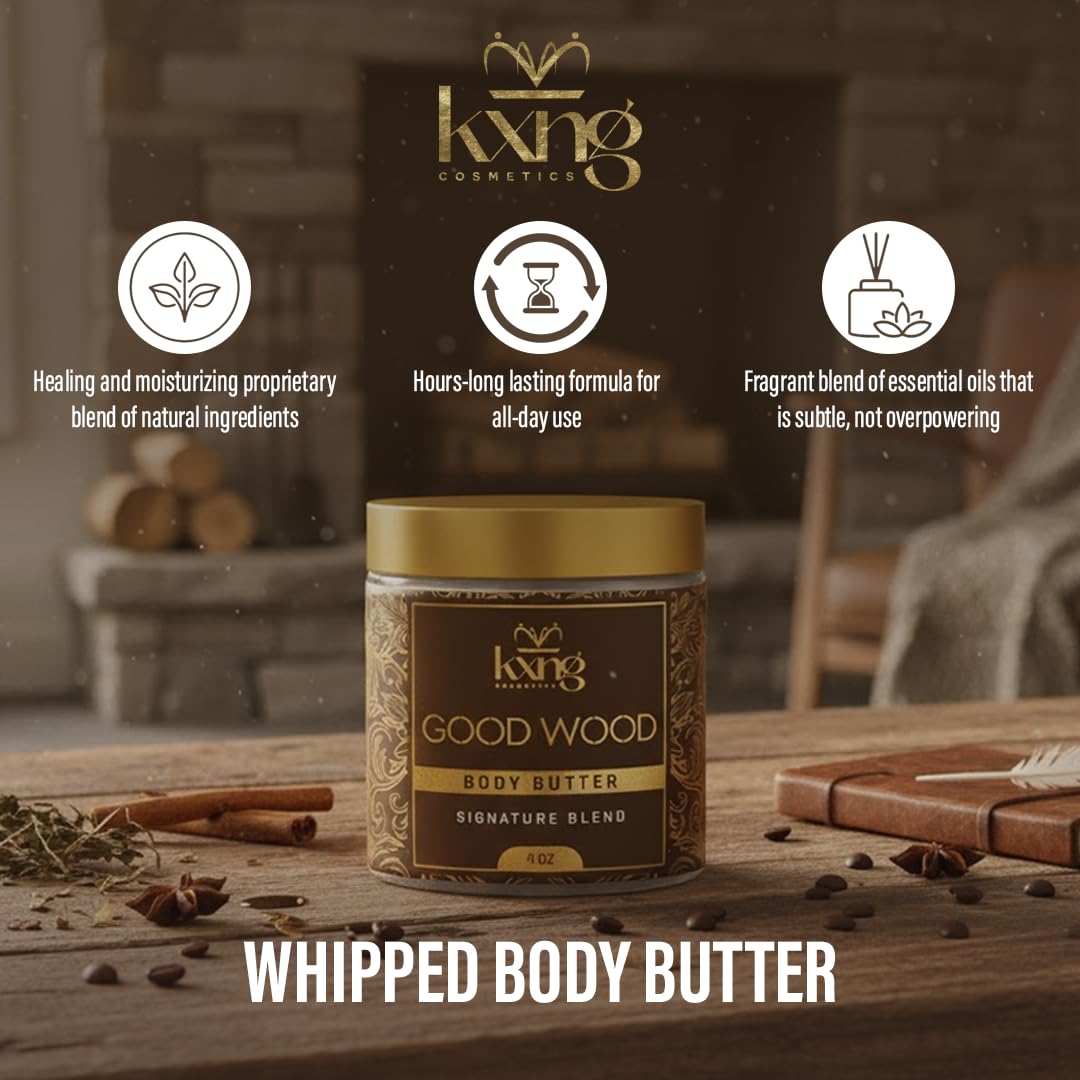 KXNG Cosmetics open jar revealing whipped shea butter texture for fast absorption