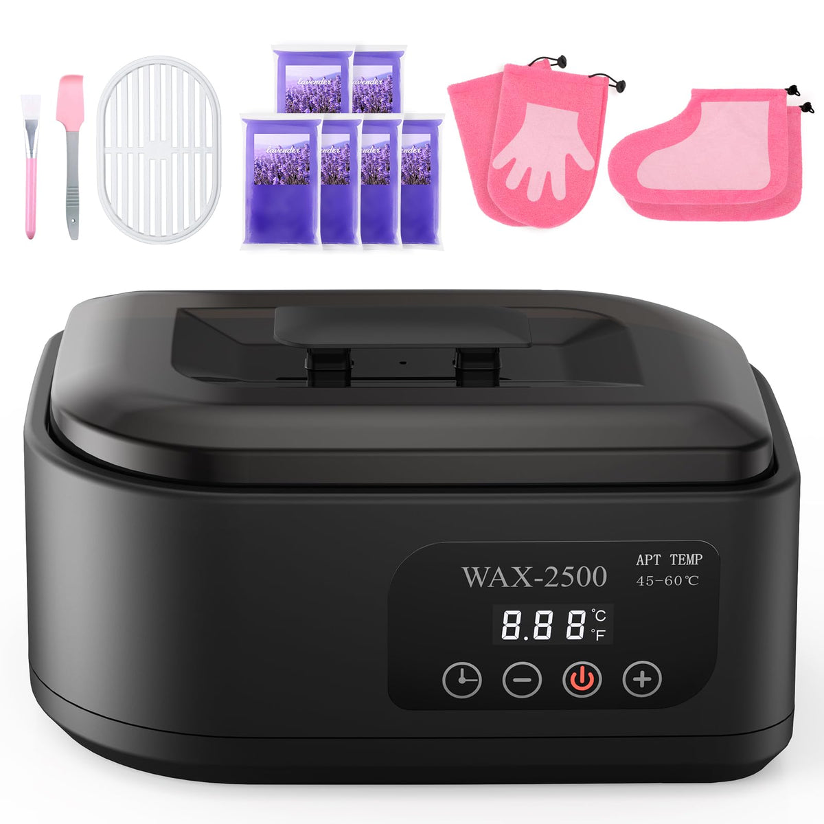 KXOPALYSS front view of paraffin wax warmer showing compact professional design and benefit of easy setup