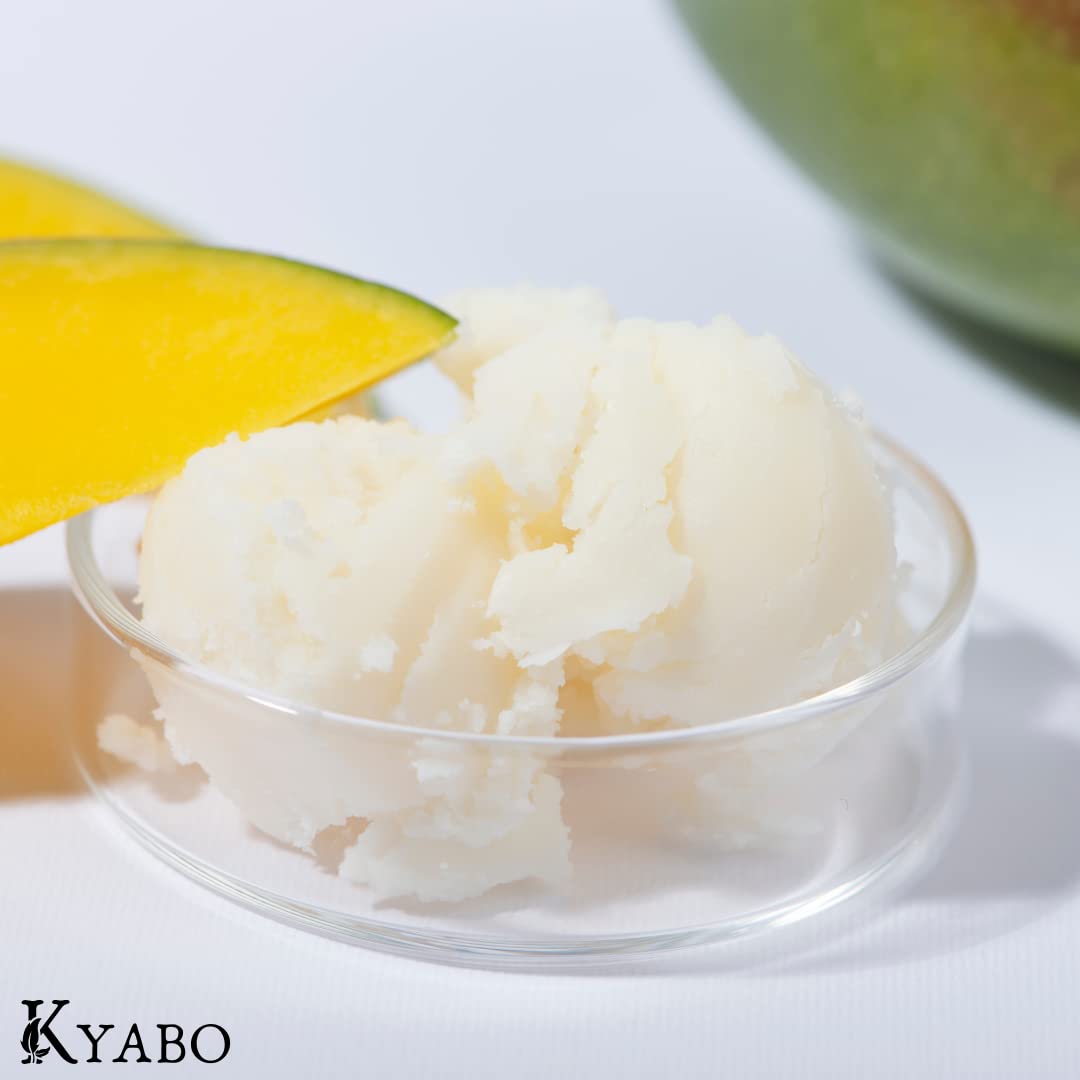 Kyabo mango butter melting on spoon demonstrating easy melting and blendability benefit