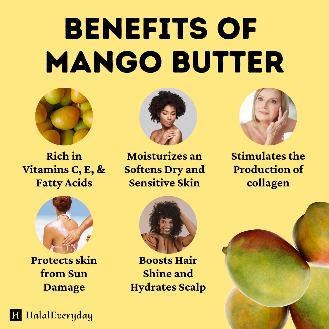 Kyabo mango butter next to measuring scale showing 3 lb supply advantage