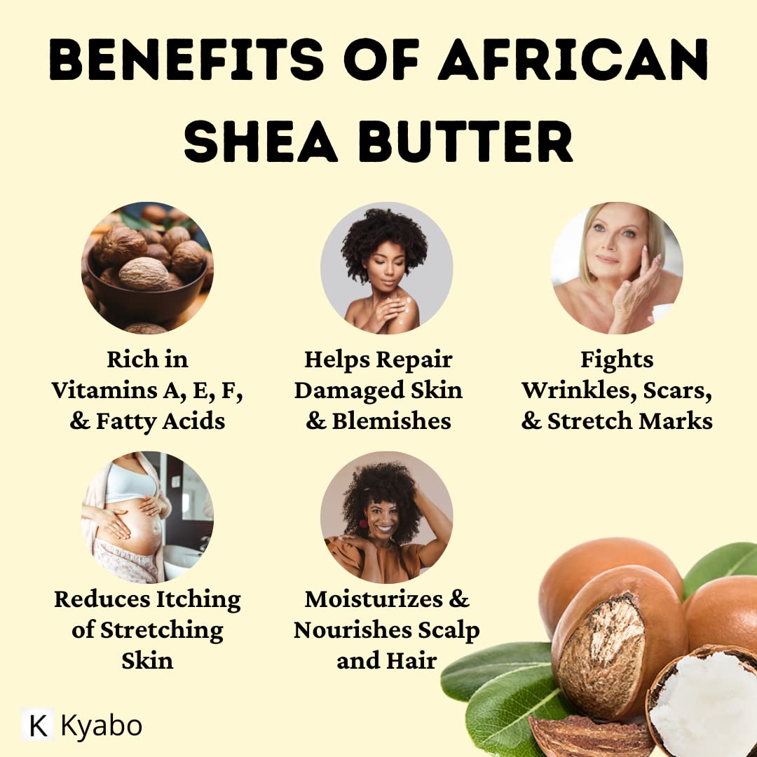 Kyabo close-up of creamy shea butter texture highlighting spreadability benefit