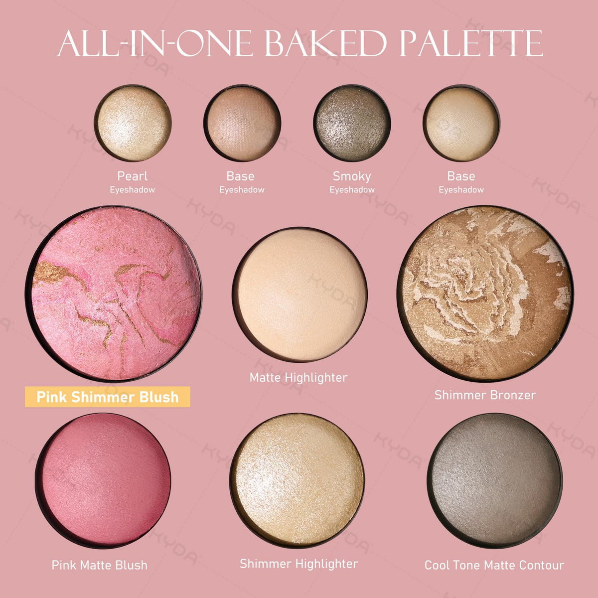 KYDA eyeshadow swatches on arm demonstrating true-to-pan color and buildable payoff