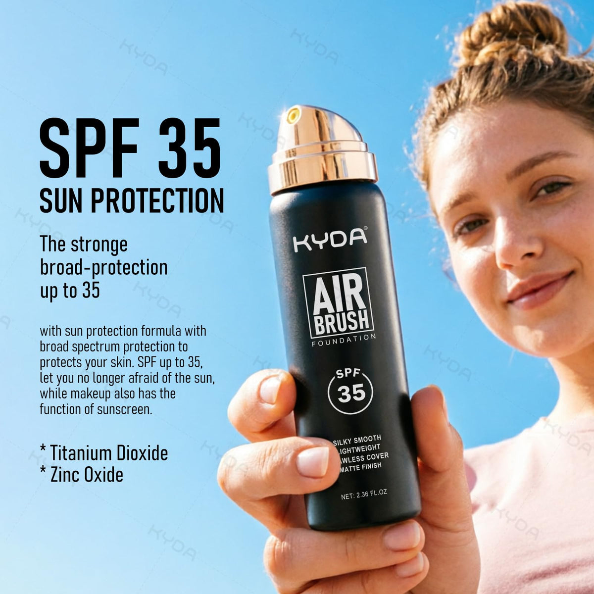 KYDA soft brush applicator close-up for seamless blending